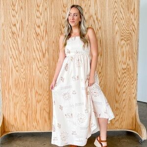 Floral Cream Maxi Dress